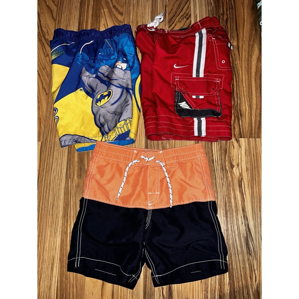 Nike Batman GAP Swim Trunks Boys Y2K Shorts Toddler Sz 3T Red